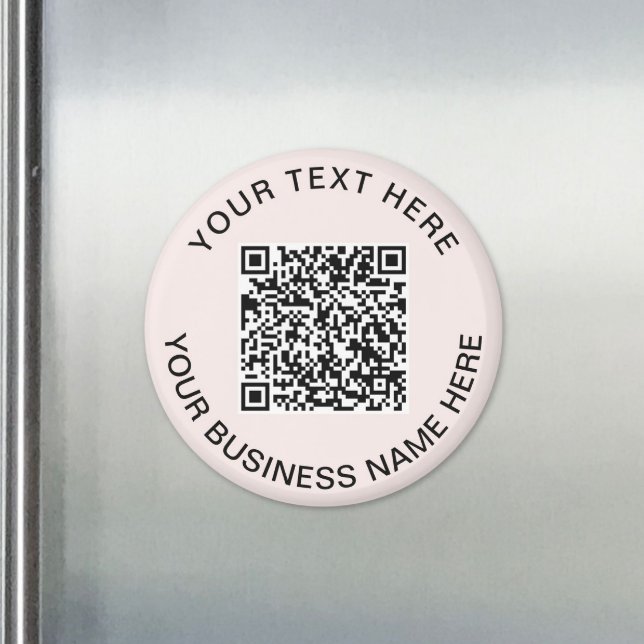 Aimant Code QR rose Entreprise Promotionnel (Pink QR Code Business Promotional Magnet)