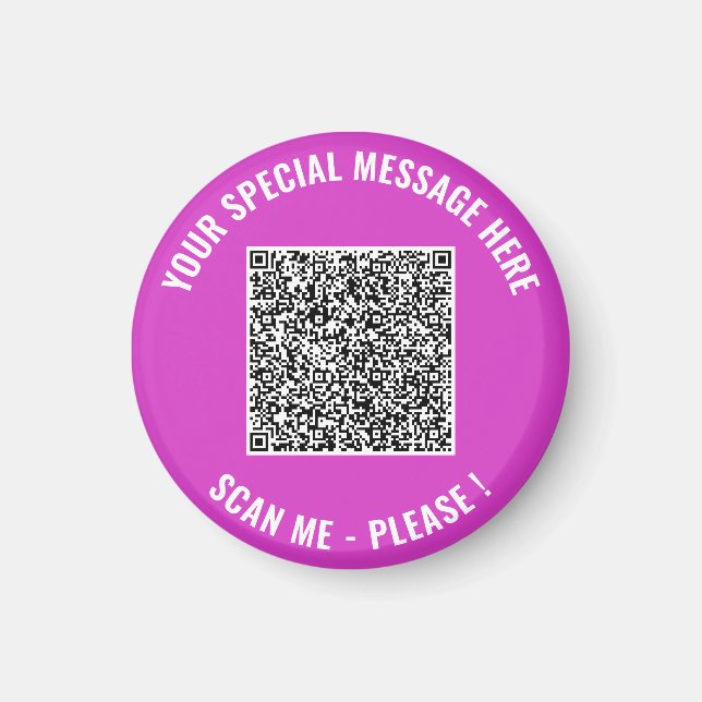 Aimant Code QR Scan Texte personnalisé Votre Cadeau Magne (Devant)
