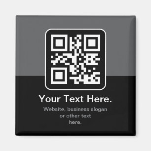 Aimant Code QR scannable moderne   Noir Gris & Blanc