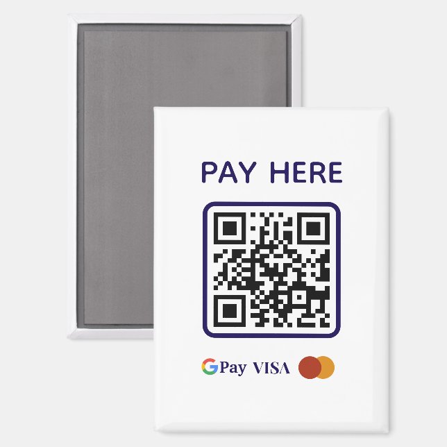 Aimant Code QR simple et professionnel pour le paiement p (Recto/Verso)
