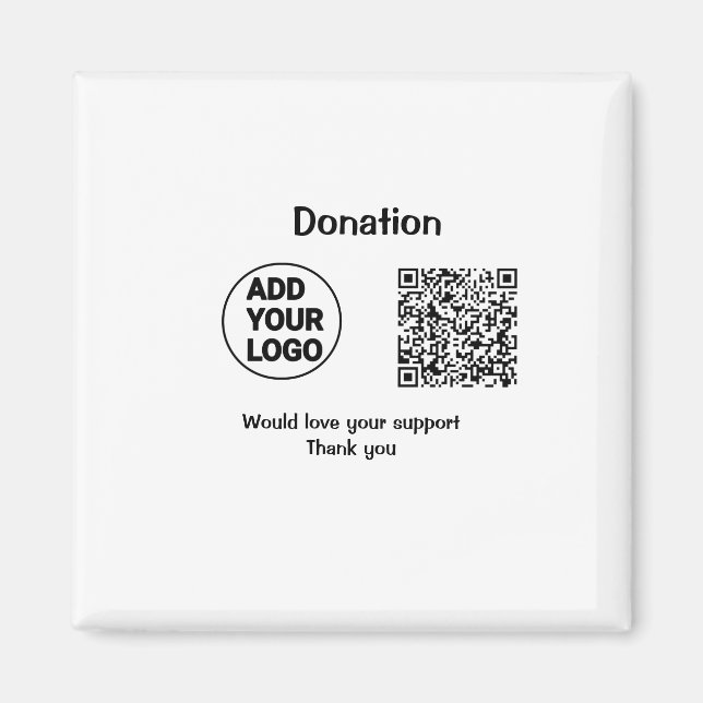 Aimant Code QR simple minimal ajouter logo texte médias s (Devant)