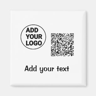 Aimant Code qr simple minimaliste ajouter logo nom du cod
