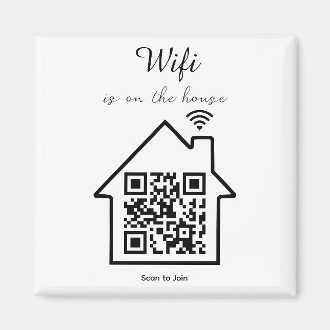 Aimant Code QR WiFi minimaliste moderne (Devant)
