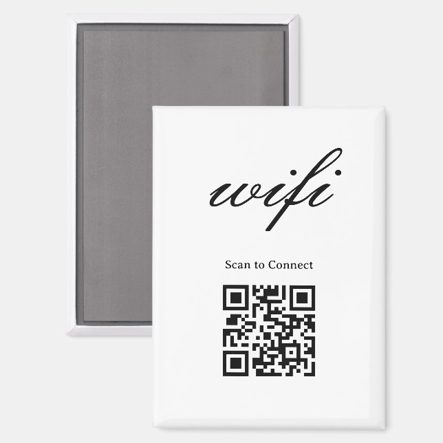 Aimant  | Code Qr Wifi Moderne  (Recto/Verso)