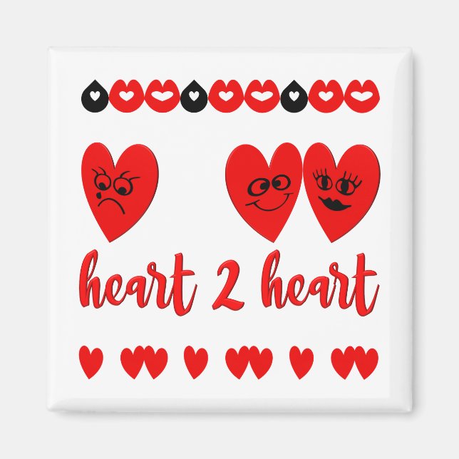 Aimant Coeur à coeur (Devant)