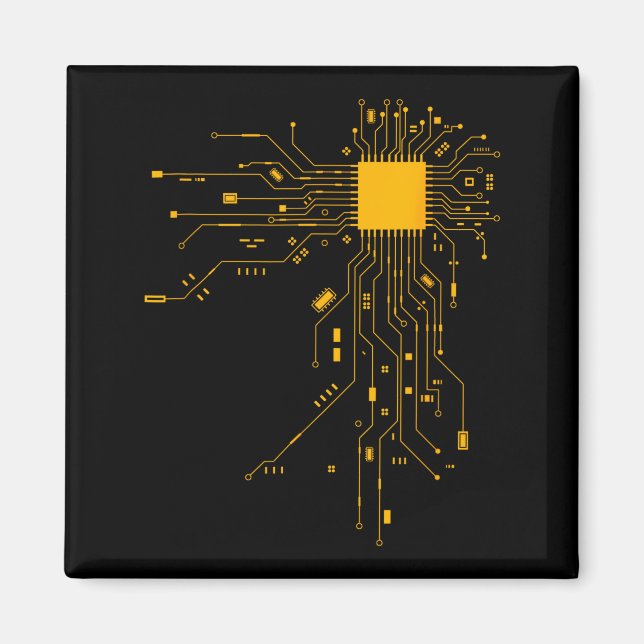 Aimant Cœur Anatomique Processeur Cpu Informatique Pr (Devant)