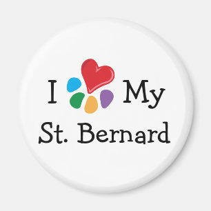 Aimant Coeur animal de Lover_I mon St Bernard