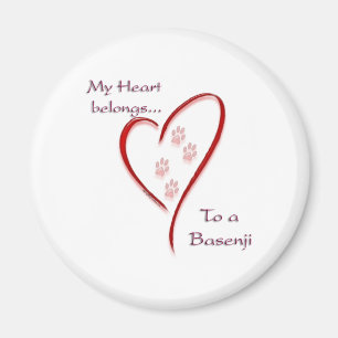 Aimant Coeur appartient à Basenji; Amour Basenji