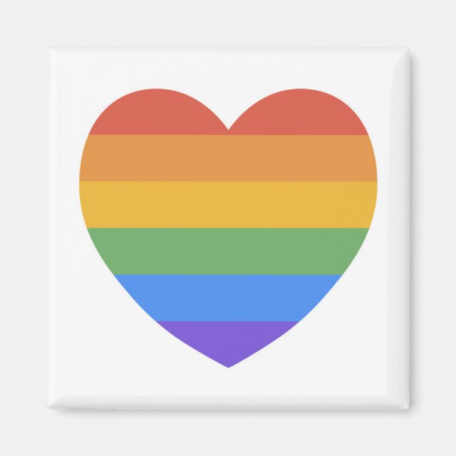 Aimant Coeur arc-en-ciel (Devant)