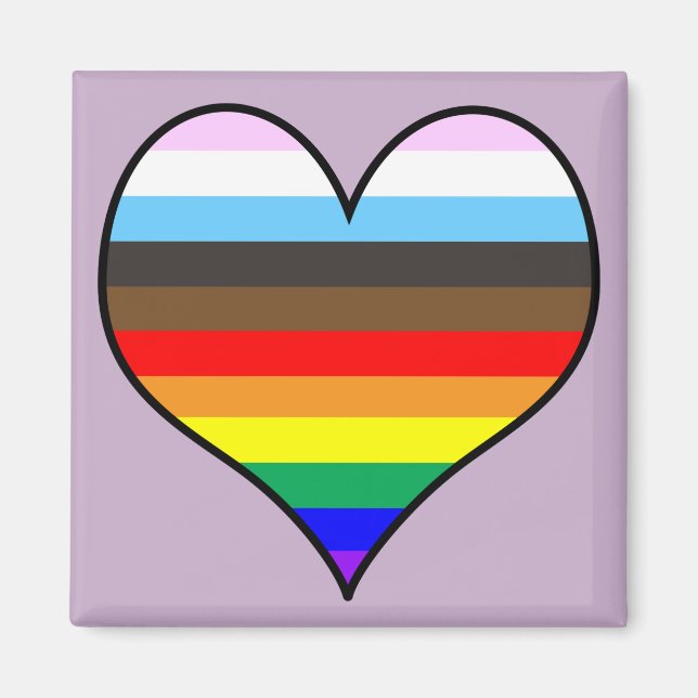 Aimant Coeur arc-en-ciel (Devant)