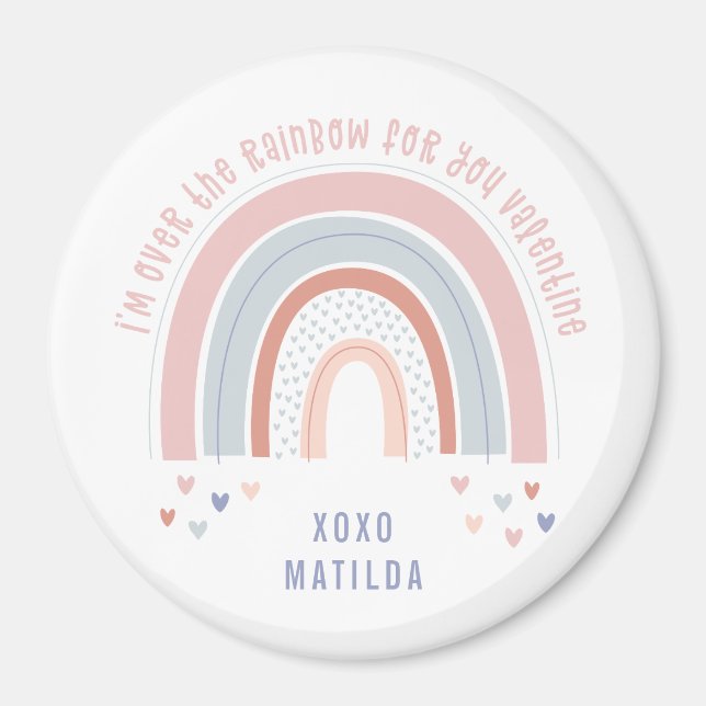 Aimant Coeur arc-en-ciel jolie salle de classe cadeau val (Devant)