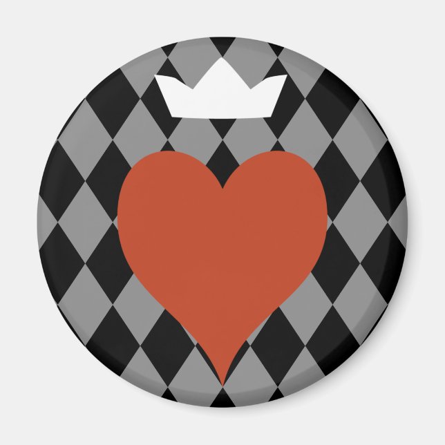 Aimant Coeur avec couronne (Devant)