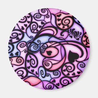 Aimant Coeur Beats Chanter, Style Verre Tiré