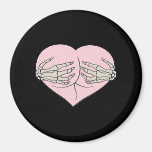 Aimant Coeur Butt Hug Skeleton Mains Classique