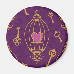 Aimant Coeur-clé-motif