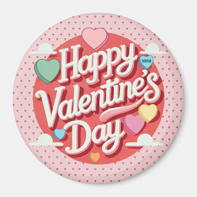 Aimant Cœur coloré de la Saint-Valentin  (Devant)