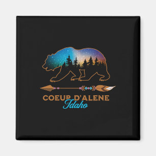 Aimant Coeur D'alene Idaho Ours Nuit Étoilée Voyage Souve