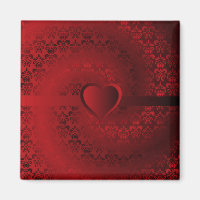 Coeur damassé rouge