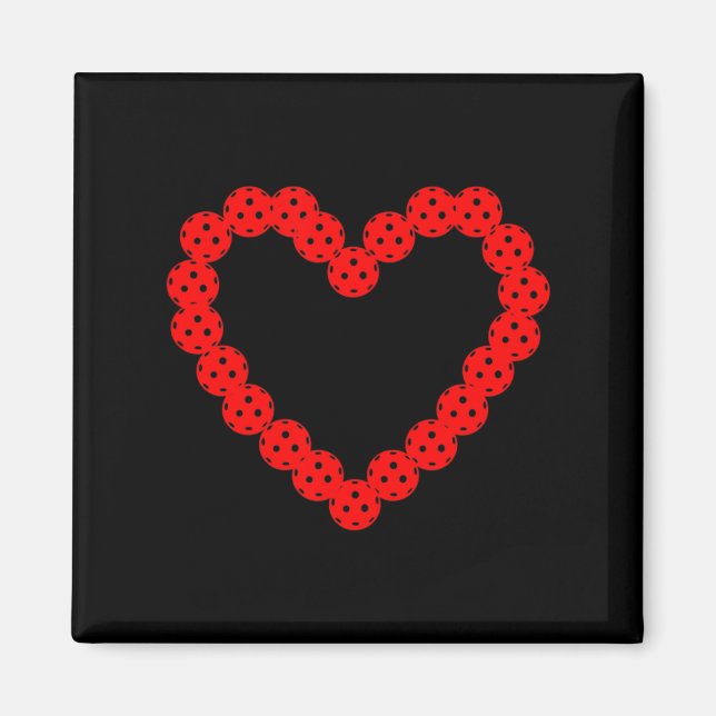 Aimant Cœur d'amour de pickleball pour les cadeaux de la  (Devant)