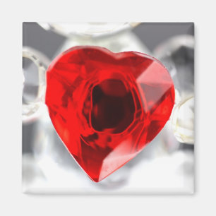 Aimant Coeur d'amour fait de verre