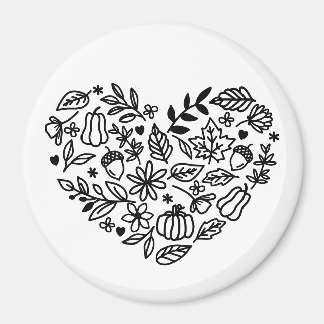 Aimant Coeur d'automne (Devant)