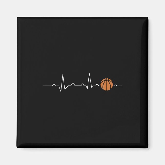 Aimant Coeur de basket-ball 1 (Devant)