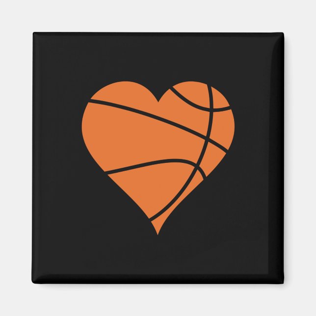 Aimant Coeur de basket-ball 2 (Devant)