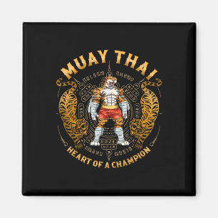 Aimant Cœur de champion - Kickboxing et Muay Thai Tra