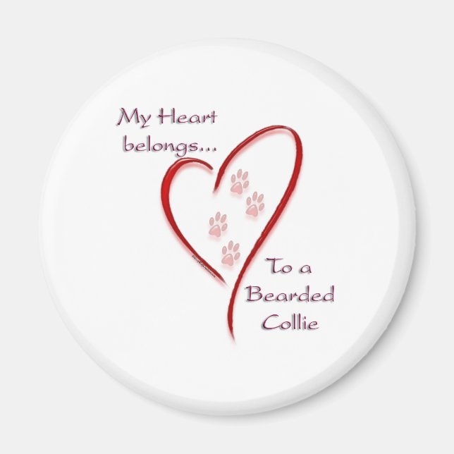 Aimant Coeur de Collie hérité (Devant)