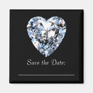 Aimant Coeur de diamant - Enregistrer la date