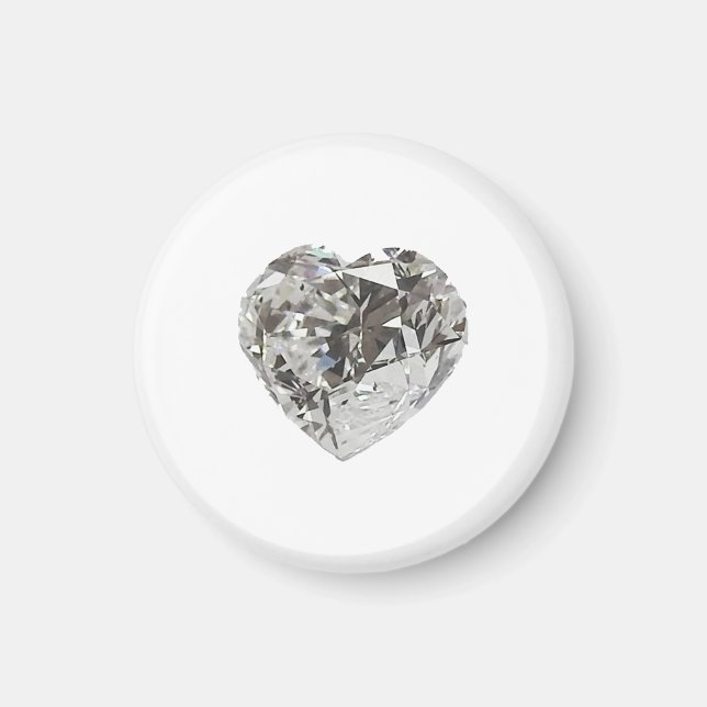 Aimant Cœur de diamant forme Brillant (Devant)