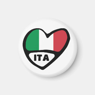 Aimant Coeur de drapeau de code du pays de l'Italie, AIE
