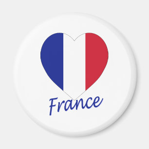 Aimant Coeur de drapeau de la France