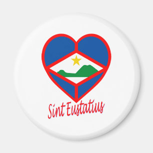 Aimant Coeur de drapeau de Sint Eustatius
