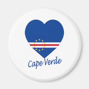 Aimant Coeur de drapeau du Cap Vert
