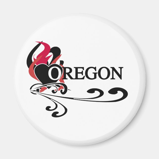 Aimant Coeur de feu Oregon (Devant)