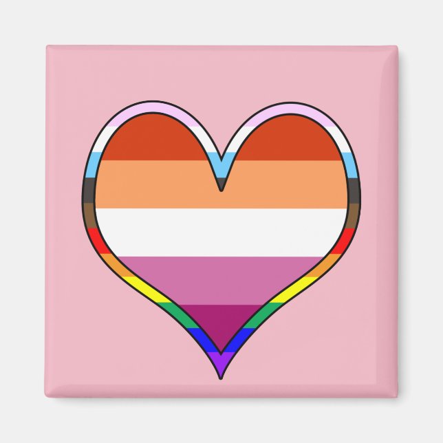 Aimant Coeur de fierté lesbienne (Devant)
