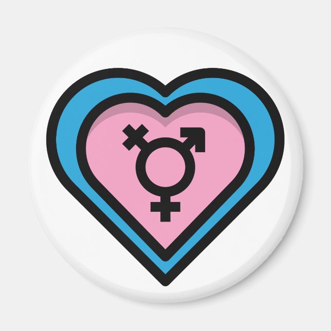 Aimant Cœur de la Fierté Trans (Devant)