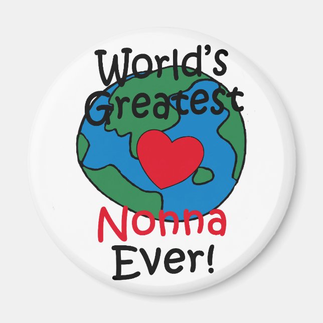 Aimant Cœur de la meilleure Nonna du monde (Devant)
