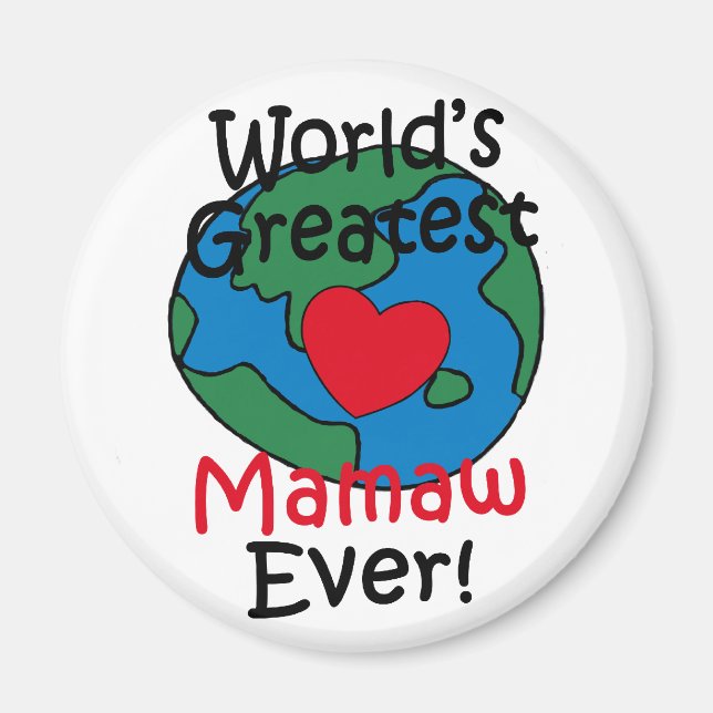 Aimant Cœur de Mamaw le plus Grand au Monde (Devant)
