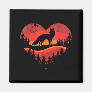 Aimant Cœur de renard Saint-Valentin Animal Amoureux des