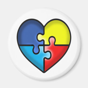 Aimant coeur de sensibilisation sur l'autisme