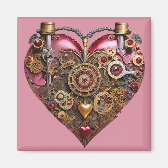 Aimant Cœur de Streampunk Rubis Saint-Valentin (Devant)
