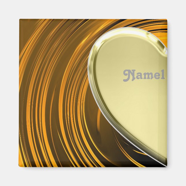 Aimant Coeur demi doré Lover1 (Devant)