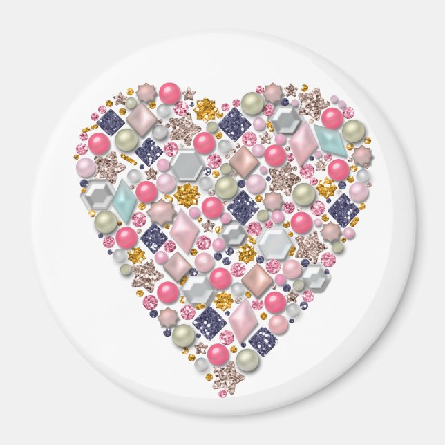 Aimant Coeur des perles (Devant)