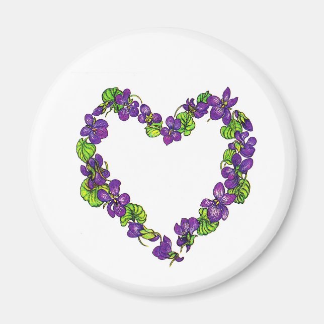 Aimant Coeur des Violets (Devant)