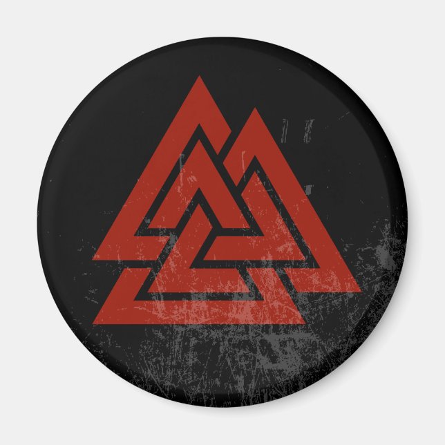 Aimant Coeur d'Hrungnir (grunge rouge et noir) (Devant)