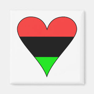 Aimant Coeur du drapeau africain américain