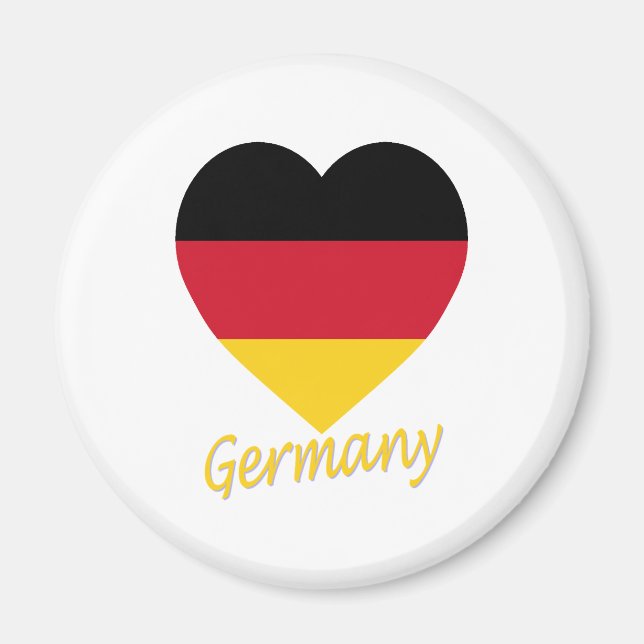 Aimant Coeur du drapeau allemand (Devant)