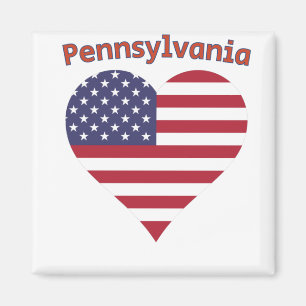 Aimant Coeur du drapeau américain de Pennsylvanie